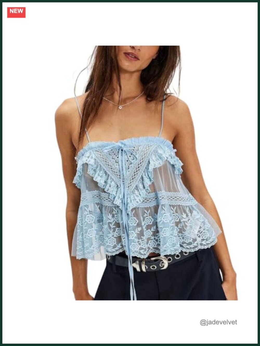 Lace Trim Ruffle Tank Top Sleeveless Y2K Going Out Cami